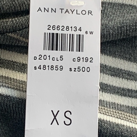Nwt Ann Taylor gray striped rayon jersey tee top - Picture 5 of 7